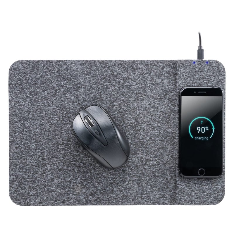 Allsop Powertrack Wireless Charging Mouse Pad, 13 x 8.75, Gray - Image 1